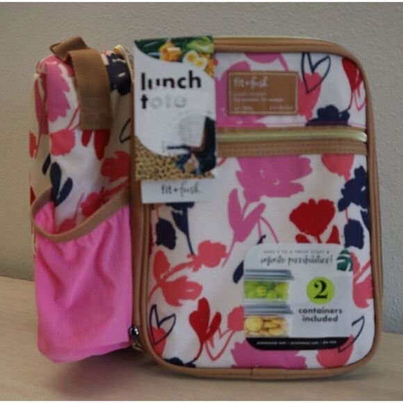 Fit & Fresh FFHT-006 Floral/Hearts Print Thayer Lunch Tote Bag - Picture 6 of 7